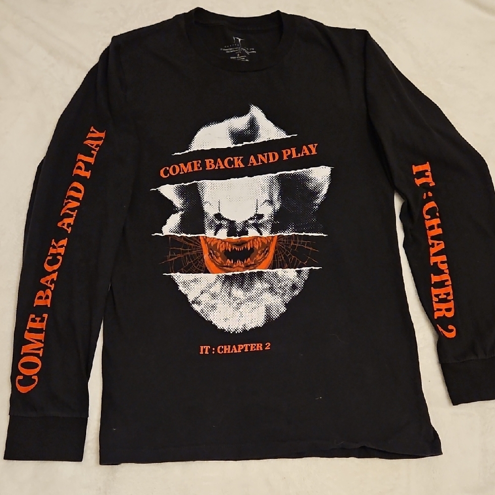 IT Chapter 2 Movie Come Back And Play Long Sleeve Big Letters On Arms Size SMALL